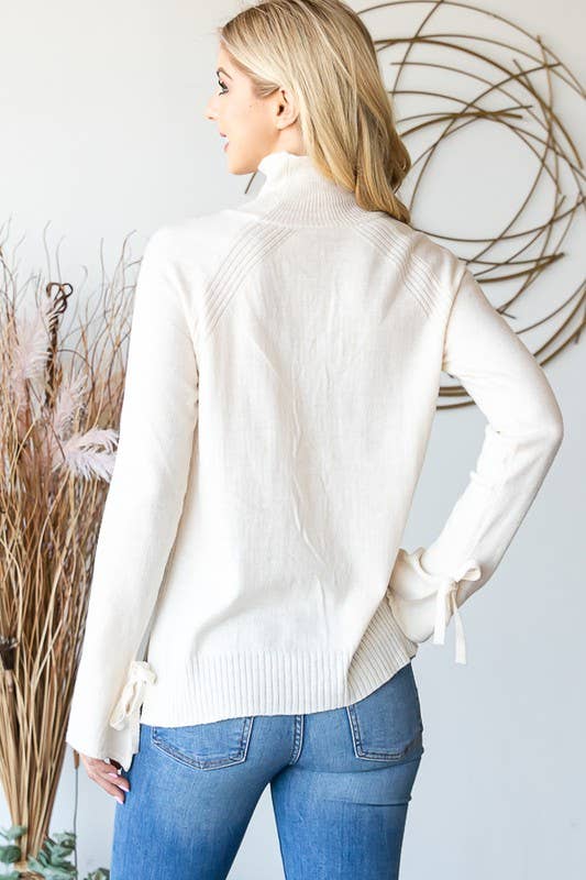 HEIMISH - Vendita all'ingrosso Top in maglia - Donna - LP137 COLLO ALTO MANICA LUNGA CON DETTAGLIO FIOCCO7