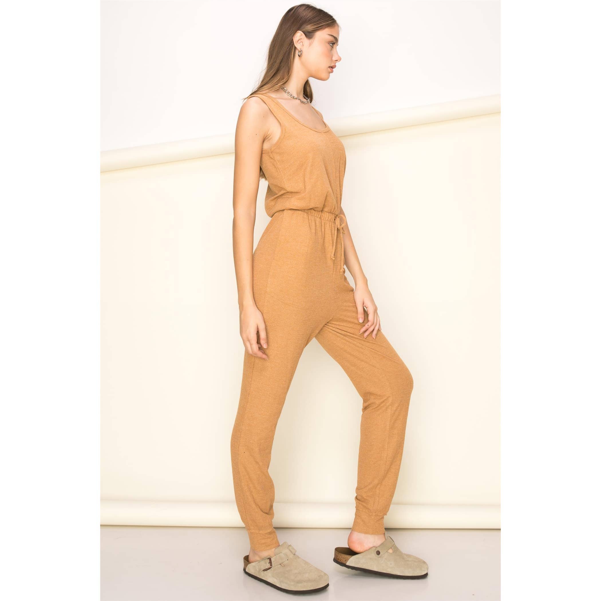 BRUNT SOCKER Ärmlös jumpsuit med dragsko för wholesale på Faire1