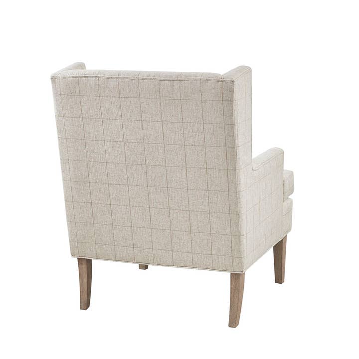 Olliix - Wholesale Chair - Windowpane Check Low Armed Accent Chair, Cream *4