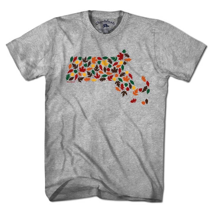 Massachusetts Fall Leaves T-Shirt for wholesale by Chowdaheadz