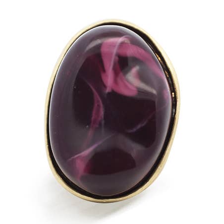 LARGE OVAL ELASTIC RING WITH RESIN STONE - NY24100B884 for wholesale by AMORINO SRL