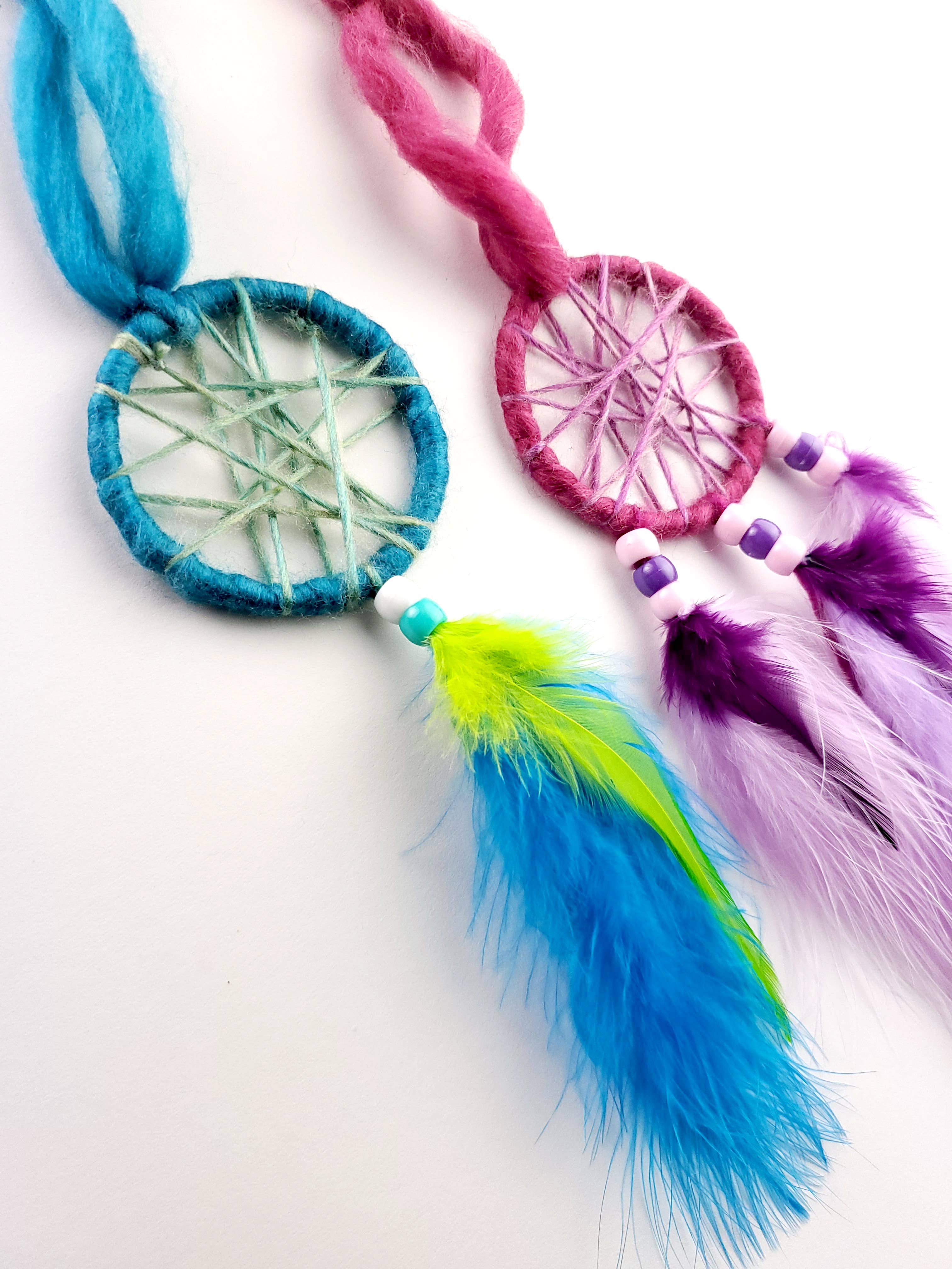 Monague Indigenous Crafts & Gifts - Wholesale DIY Craft Kit - Kids - Dream Catcher 2.5" Kids Kit - Rainbows3