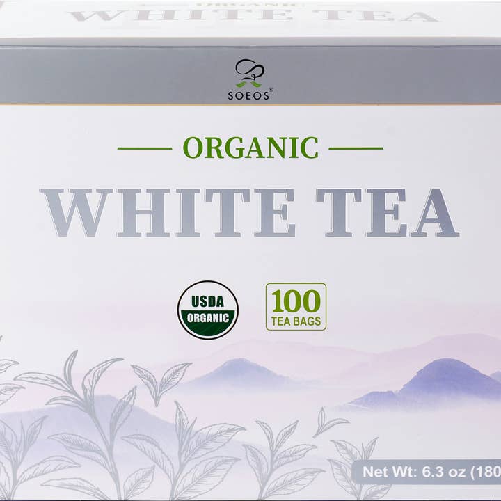 Soeos Organic White Tea, 100 Tea Bags, 6.3oz (180g) for wholesale by soeos