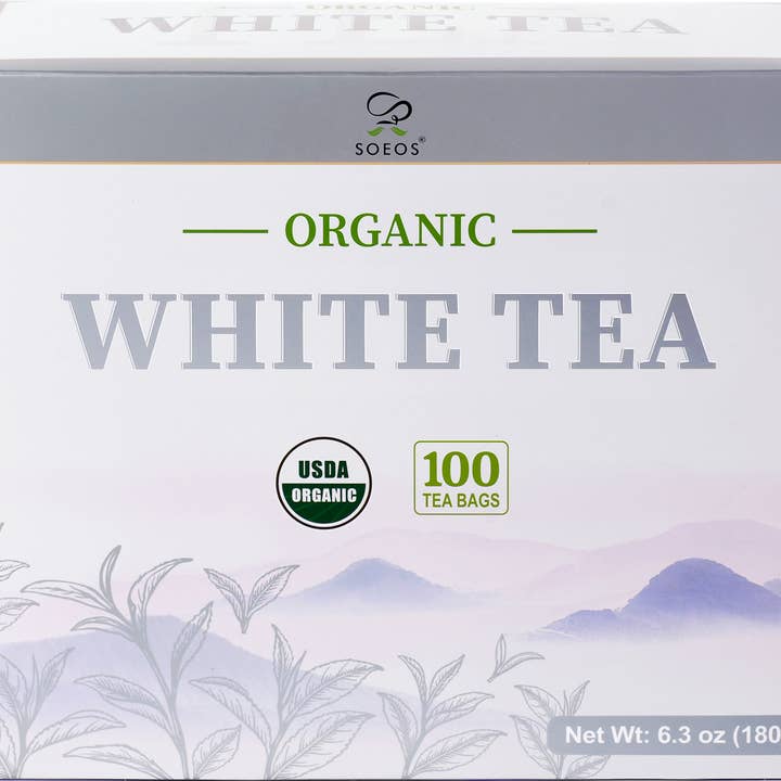 Soeos Organic White Tea, 100 Tea Bags, 6.3oz (180g) for wholesale by soeos