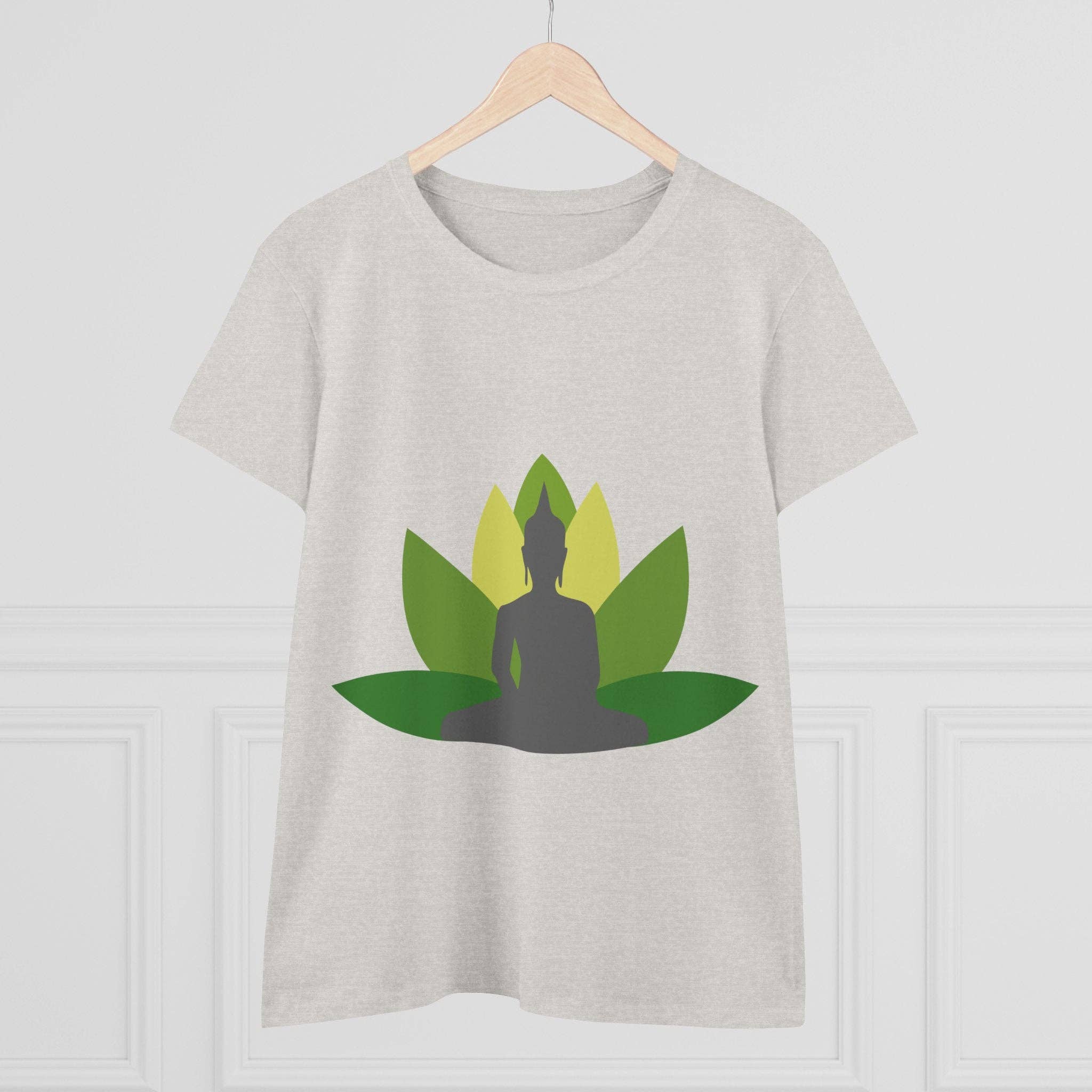Restored By Nature Company - Wholesale Screen Printed T-Shirt - Women's - Women’s Graphic Tee – Buddha with Lotus Flower – Mid-weight Soft Cotton3