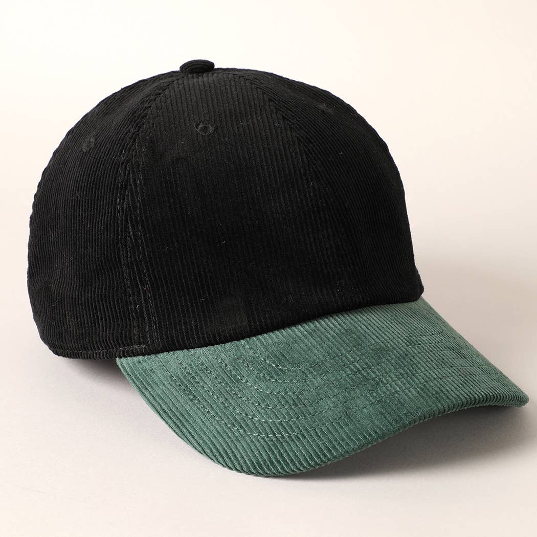 Fashion City - Wholesale Baseball Cap - Unisex - Corduroy Two-Tone Adjustable Baseball Cap32