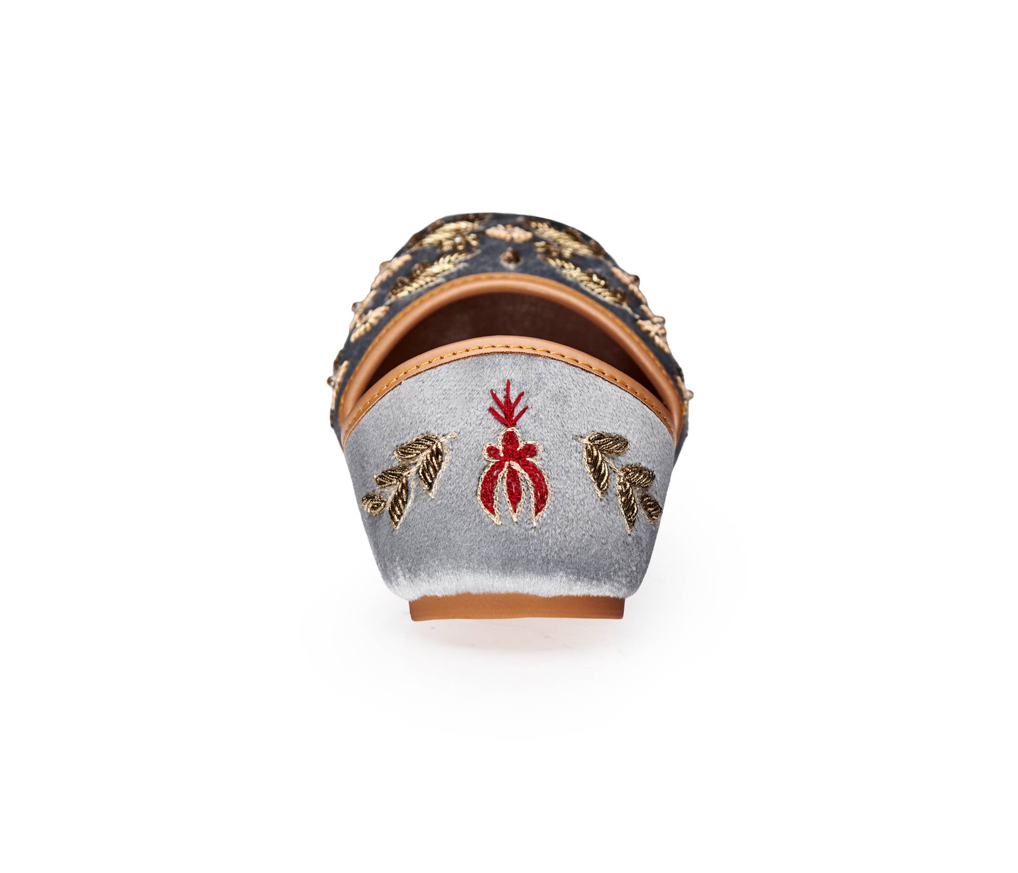 Fuchsia - Wholesale Flats - Women's - Hand Embroidery Gray Gold Flats US sizes Nawal6