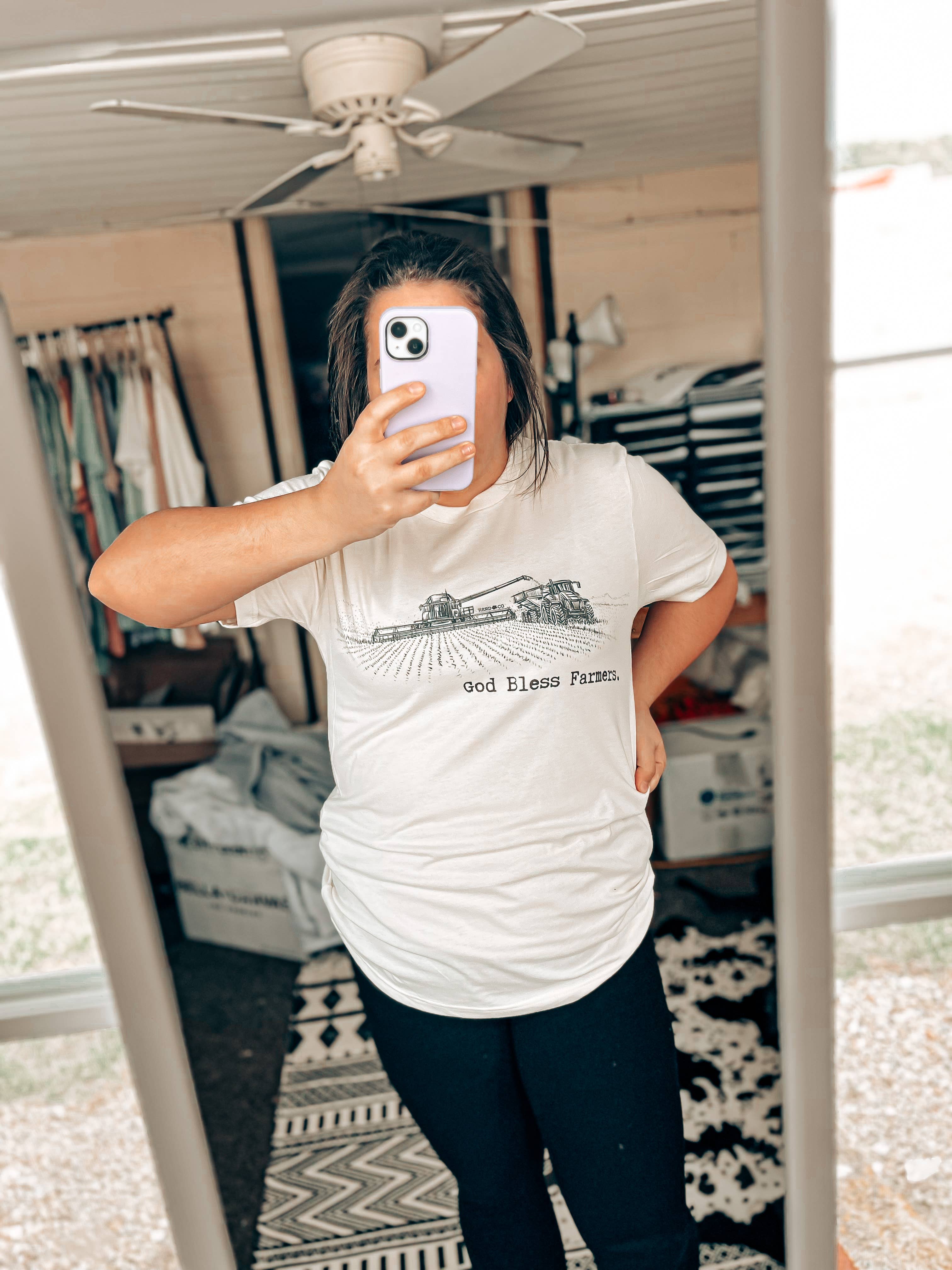 The Herd & Co - Wholesale Graphic Sweatshirt - Women's - God Bless Farmers | Farming | Agriculture1