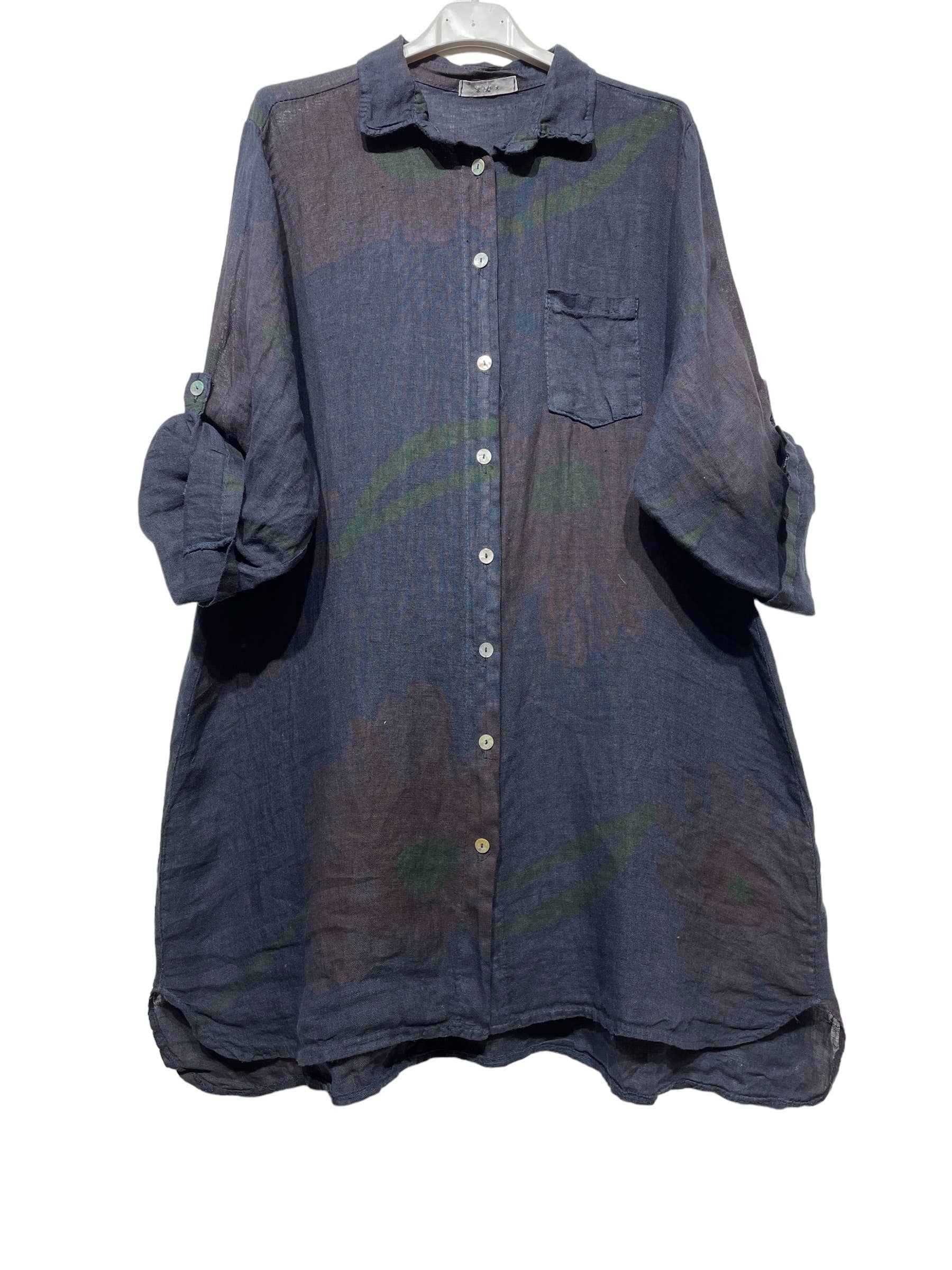 LINEN & COTTON HOUSE - Wholesale Button Down Shirt - Women's - 46102 FLORAL LINEN SHIRT10
