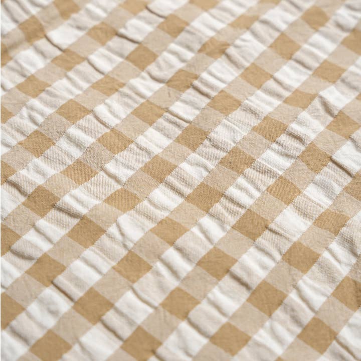 Makemake Organics - Wholesale Dress - Kids - Organic Flutter Summer Dress - Brown Chequered