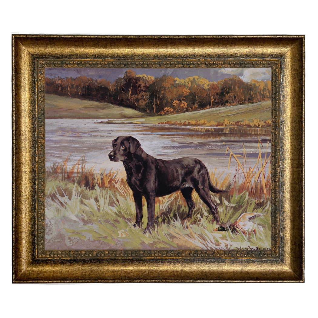Madison Bay Co. - Historical Home Decor Reproductions - Wholesale Art Print - Labrador Retriever with Duck Framed Painting Print on Canvas65