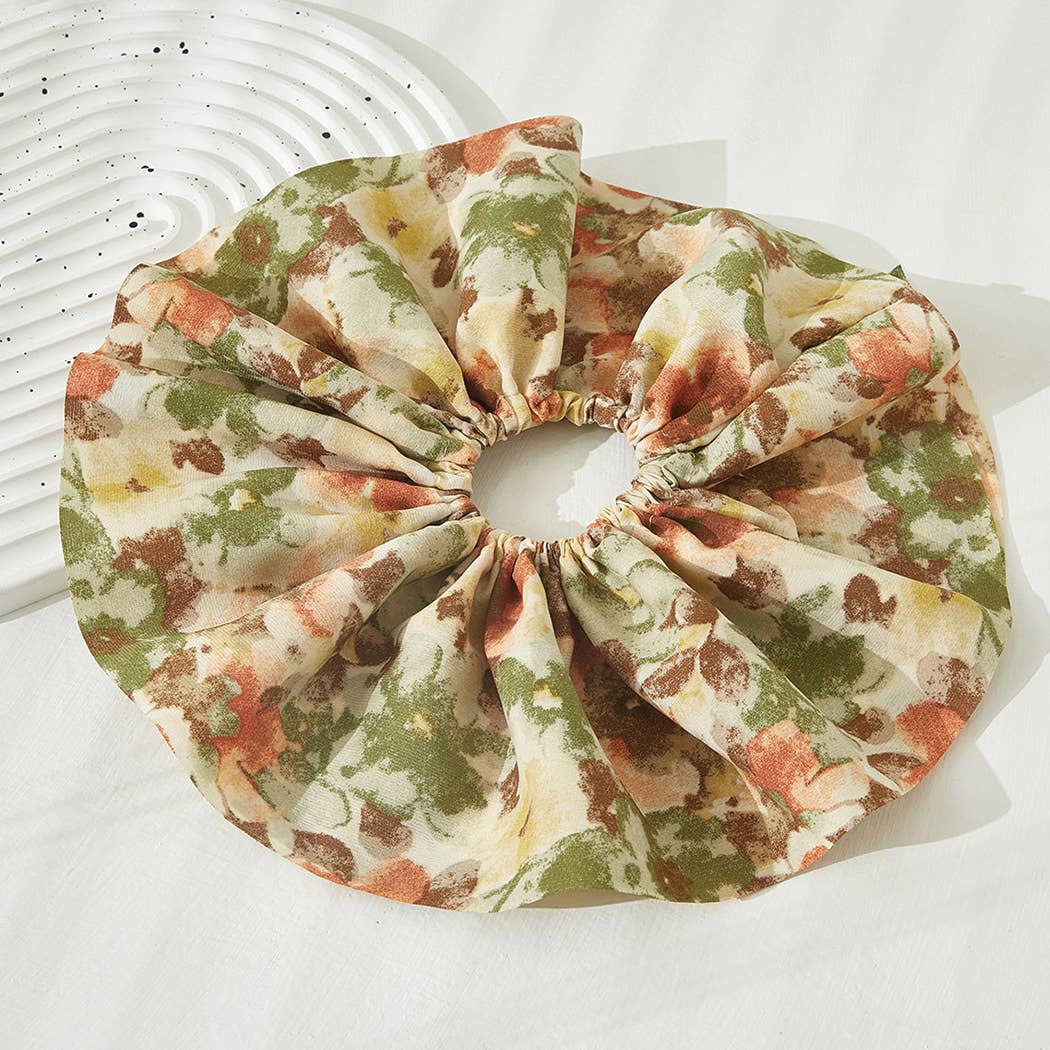 Fashion City – Scrunchie - Mulher por atacado – Scrunchie de Estampagem Floral1