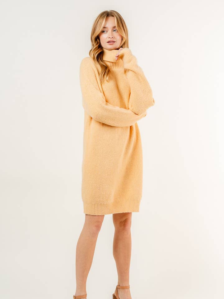 Oversized Sweater Dress with High Neck - DI4531 for wholesale by Fore Collection