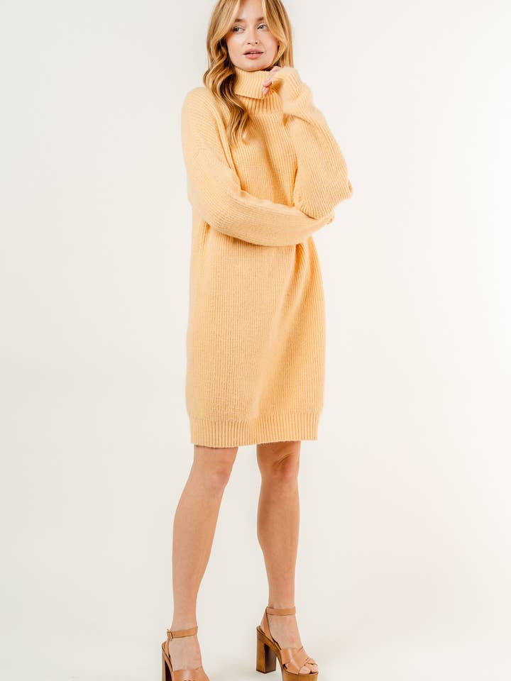 Übergroßes Pulloverkleid mit Stehkragen - DI4531 für den Großhandel von Fore Collection