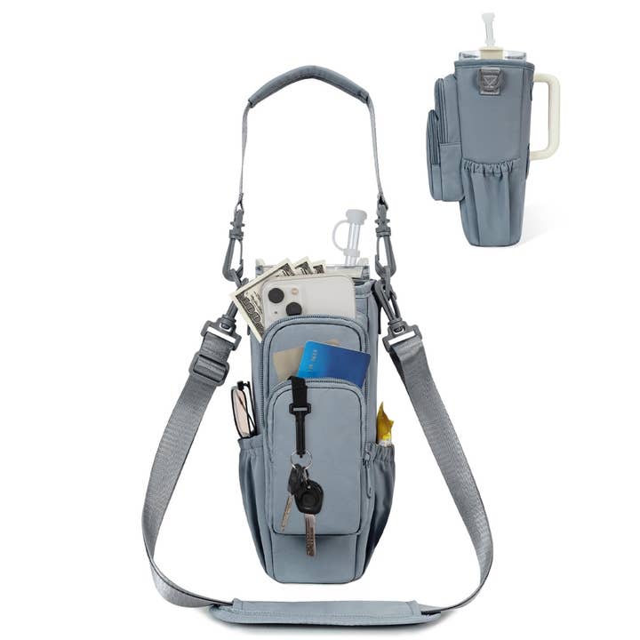 wandf - Wholesale Crossbody Bag - Unisex - Water Bottle Holder Pouch with Phone Pocket Cup Sling Bag