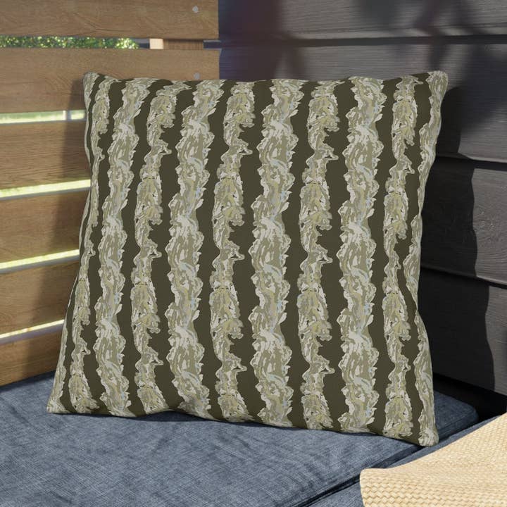 Sea Weed Stripe Outdoor Pillows for wholesale by Melissa Dayton Art and Design