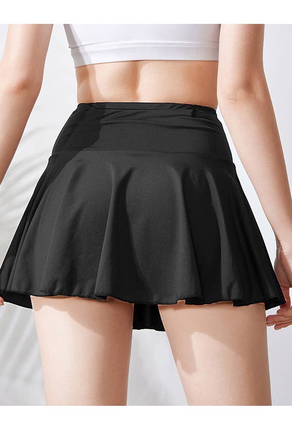 Color 5 - Wholesale Athletic Skirt - Women's - Solid color athletic skorts feature under shorts w/pockets13