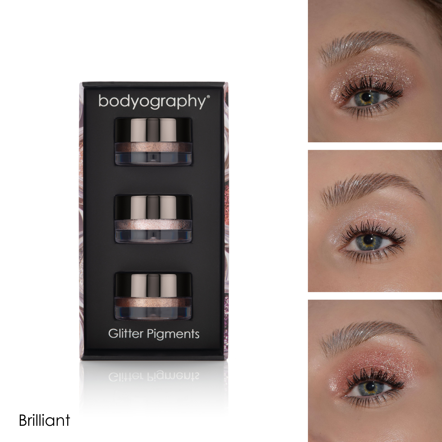 Bodyography Professional Cosmetics - Wholesale Body Glitter/Shimmer - Glitter Pigment Trio Set2