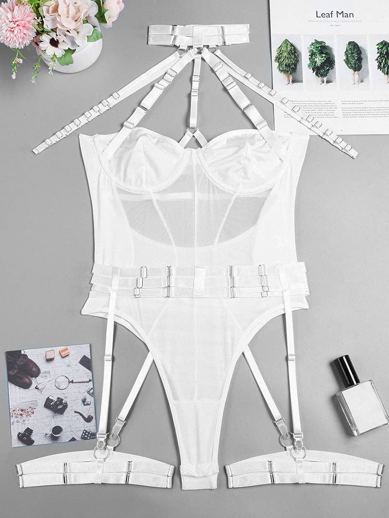 Tourtiwi - Wholesale Lingerie Bodysuit - Women's - Sexy Mesh Halter Lingerie Bodysuit16