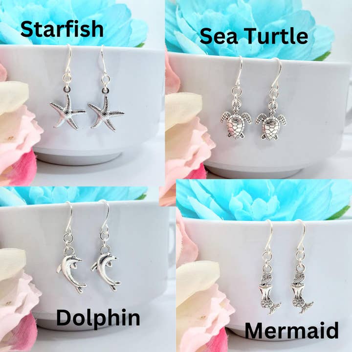 Bad Apple Designs - Wholesale Dangle Earrings - Sand Dollar Earrings: Beachy Sterling Silver Dangle Earrings2