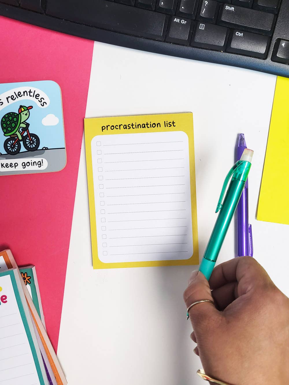 The Playful Indian – wholesale Notepad – Procrastination List - A6 Memo pad / Listpad / Notepad2