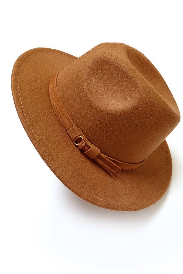 JOSSLYN by wall to wall - Wholesale Fedora - Women's - A VINTAGE CLASSIC FEDORA HAT BROWN TIE TRIM | 40HW30414