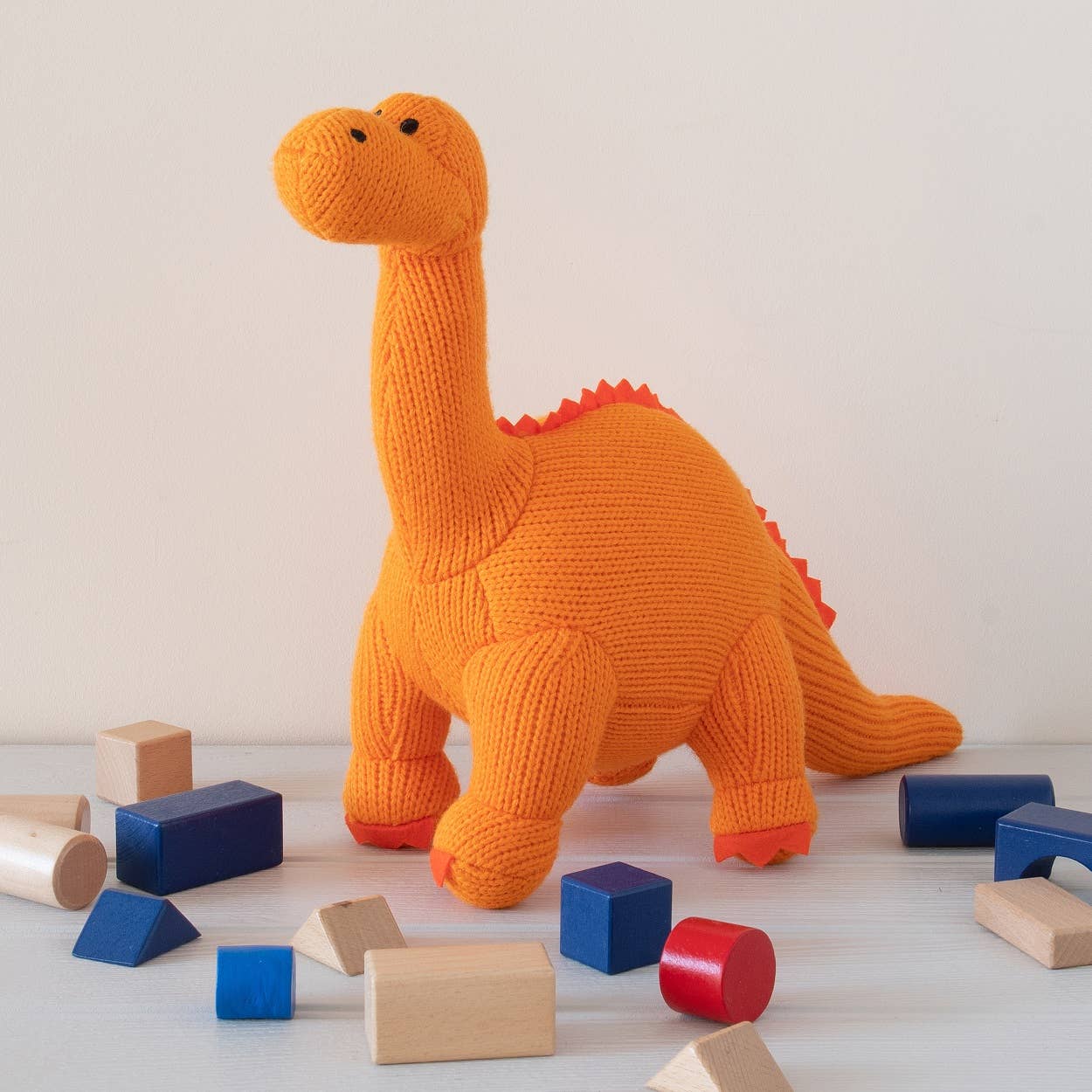 Best Years Ltd - Wholesale Stuffed/Plush Toy - Kids & Baby - Knitted Diplodocus Soft Toy Dinosaur Teddy - Orange6