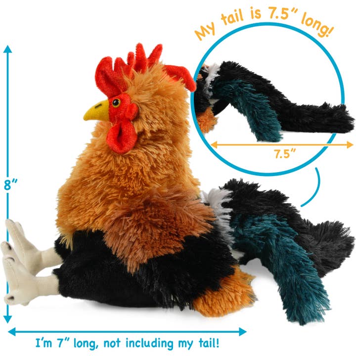 VIAHART Toy Co. - Wholesale Stuffed/plush toy – Kids & baby - Riley The Rooster | 8 Inch Chicken Stuffed Animal Plush3