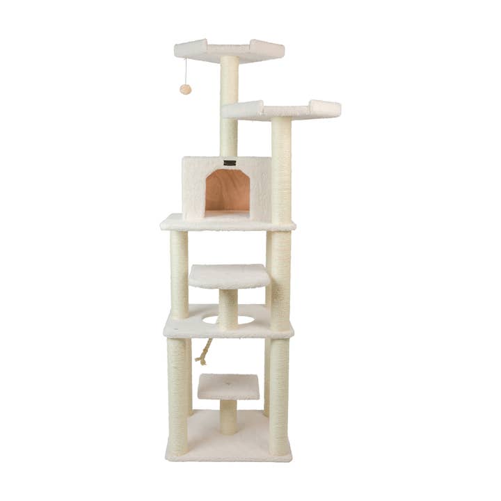 Cat Tree in Ivory - 6-Level Scratcher Playhouse for wholesale by Armarkat