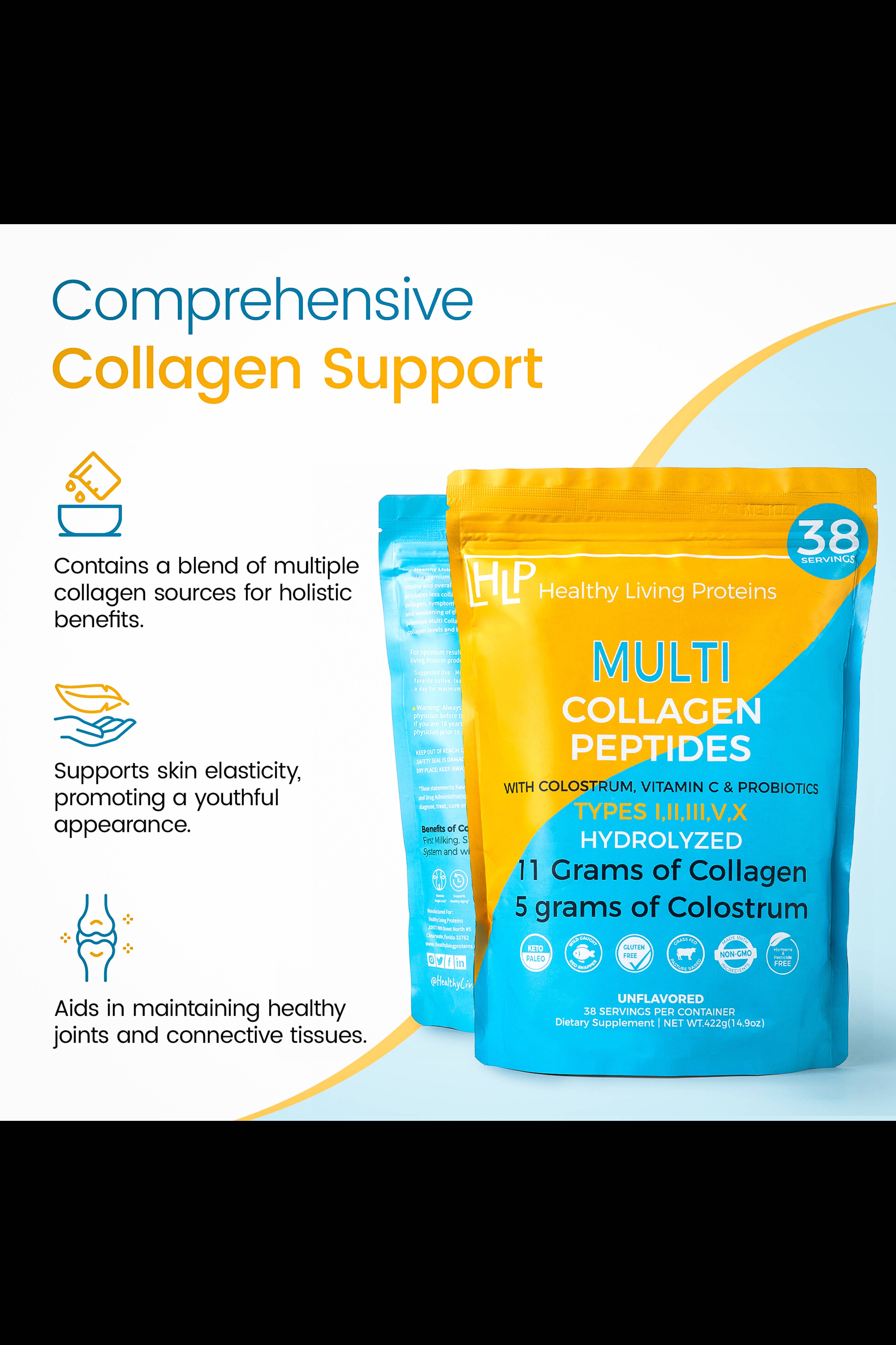Healthy Living Proteins LLC - Wholesale Protein/Superfood Powder - Multi Collagen w/ Colostrum, Vitamin C and Probiotics6