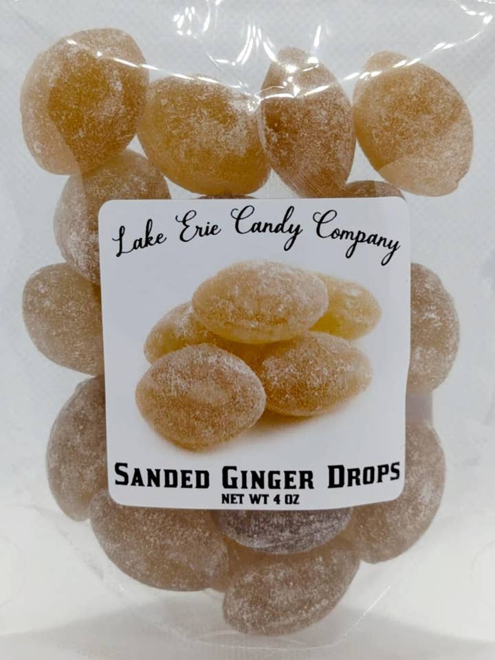 Sanded Ginger Drops for wholesale by Lake Erie Candy Company