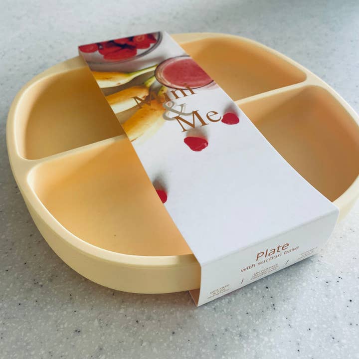Mini & Me Divider Plate Custard for wholesale by Cuddle Bug & Co