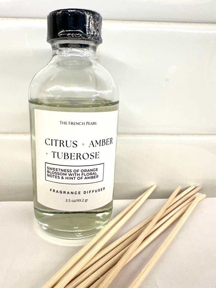 Citrus + Amber + Tuberose Home Fragrance Reed Diffuser for wholesale by The French Pearl