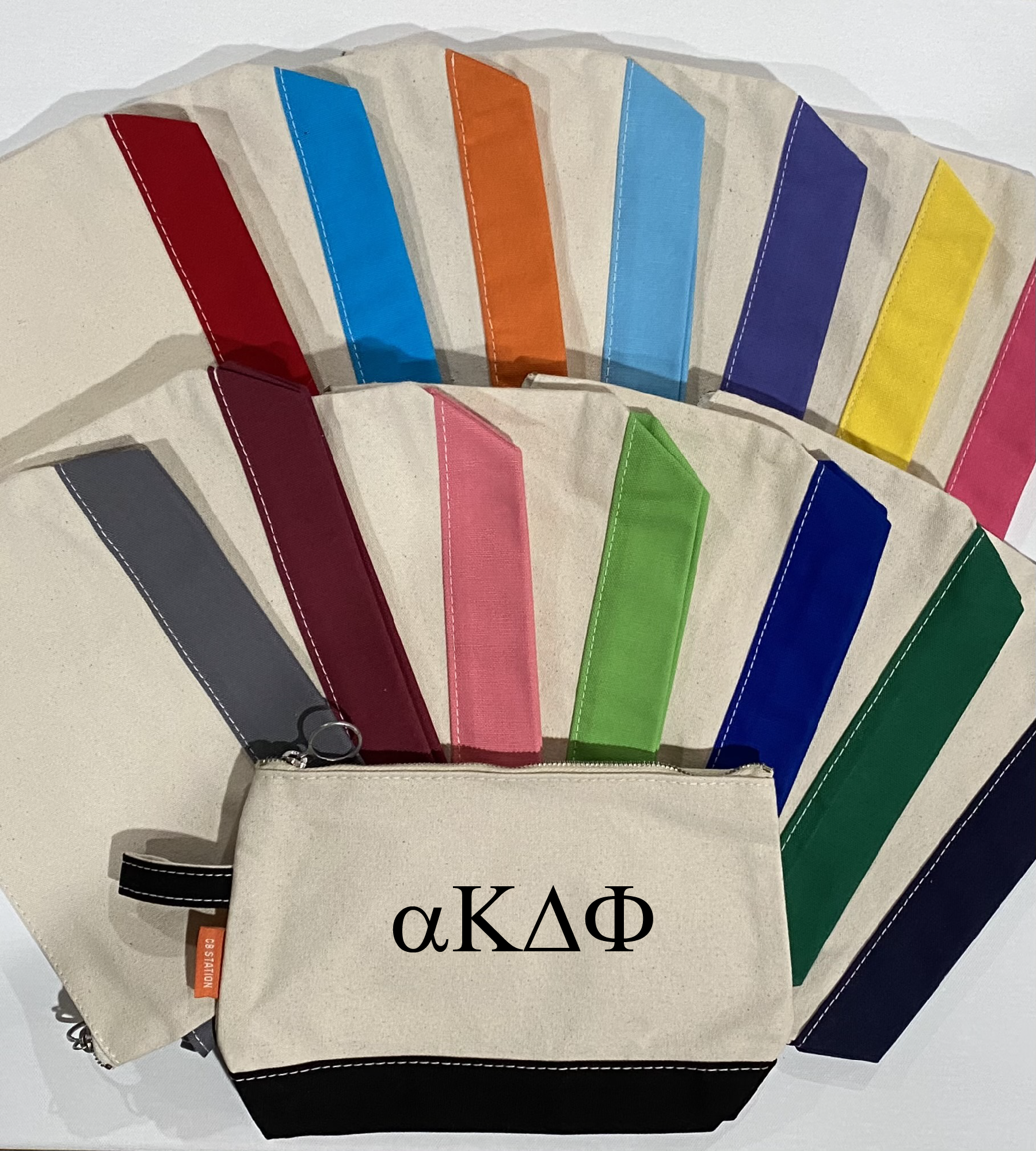 Simply Sisters - Wholesale Makeup/Cosmetic Bag - Sorority Zippered Canvas Cosmetic Bag25