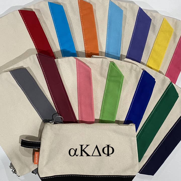 Simply Sisters - Wholesale Makeup/Cosmetic Bag - Sorority Zippered Canvas Cosmetic Bag25