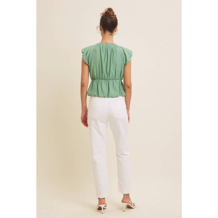 in february - Wholesale Blouse - Women's - SEASONLESS FEMININE CRINKLE BLOUSE WITH CONTRAST BOW TIE25