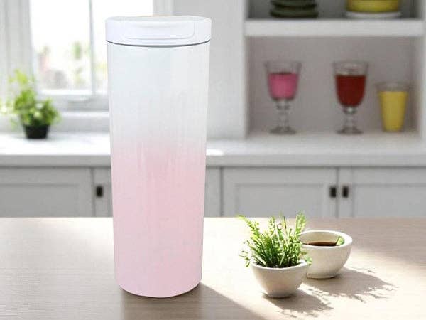 Emartbuy – wholesale Water bottle – Elegant Gradient Tumblers / Travel Mug - Ombre Pink 580 ml4