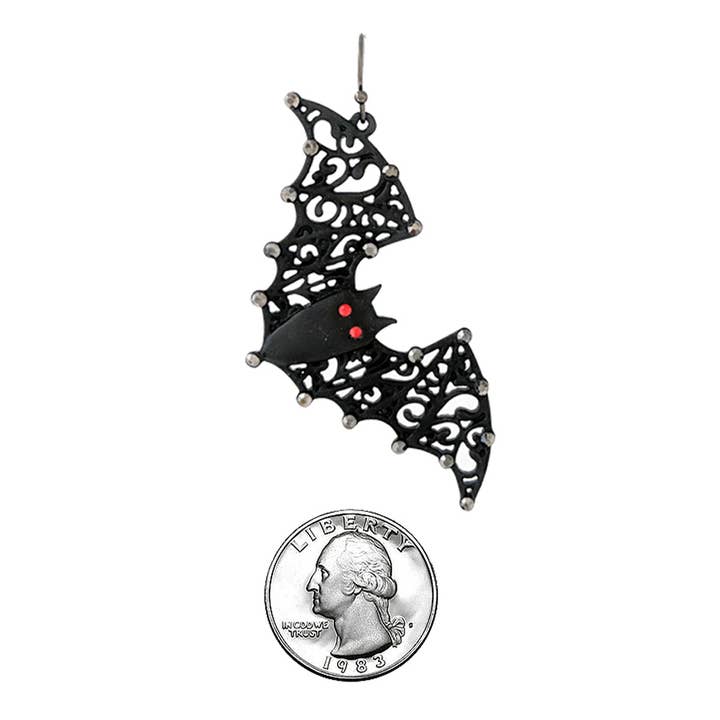 HTBK Halloween Bat Design Hook Earrings for wholesale on Faire1