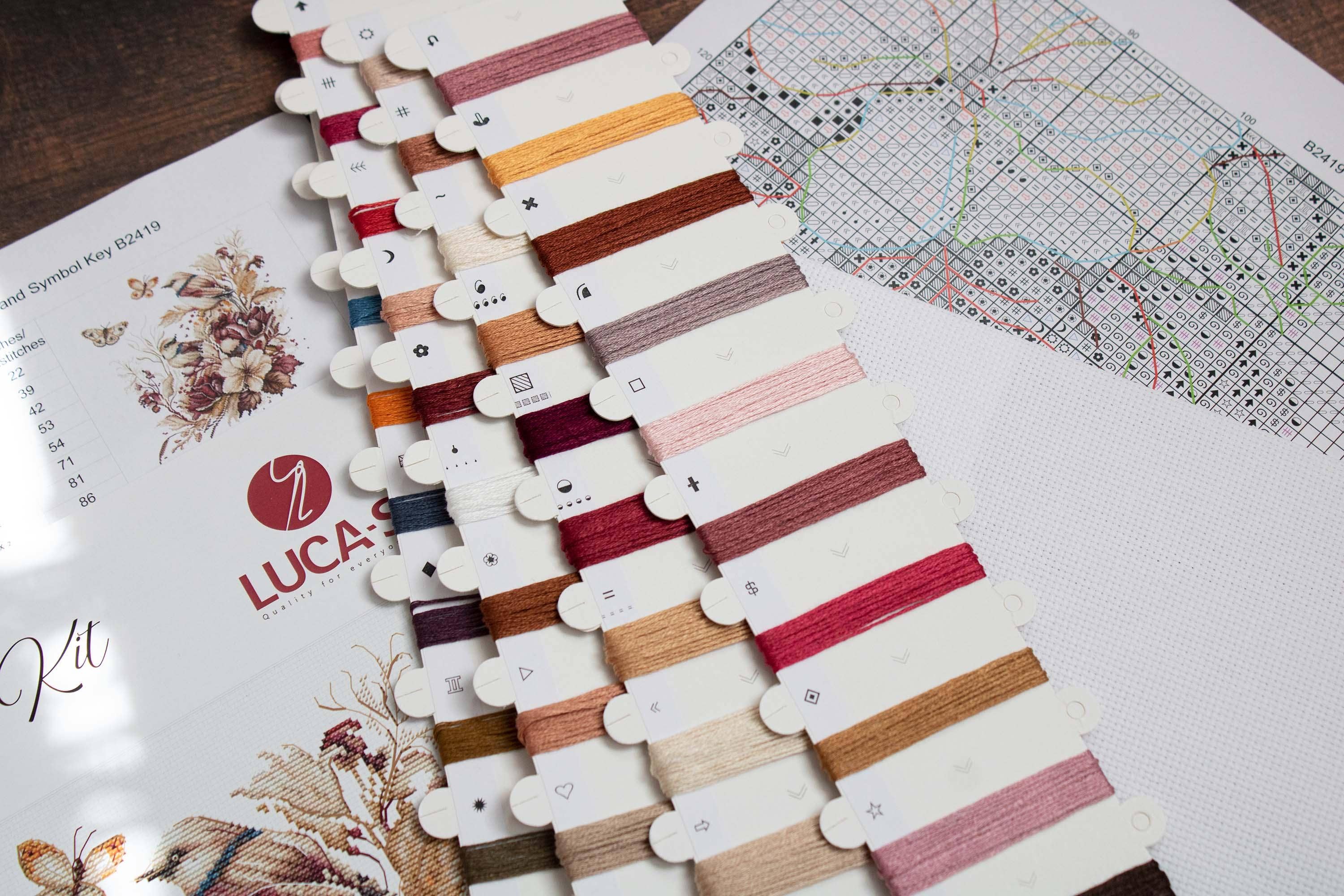 Luca-S – Material para bordar/ponto de cruz por atacado – Kit de Ponto Cruzado Luca-S - Os pássaros-Outono, B24196