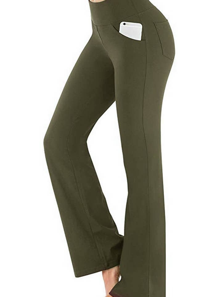 NINEXIS - Wholesale Pants - Women's - CWBLP1333_HIGH-WAISTED FLARED YOGA WIDE-LEG TROUSERS