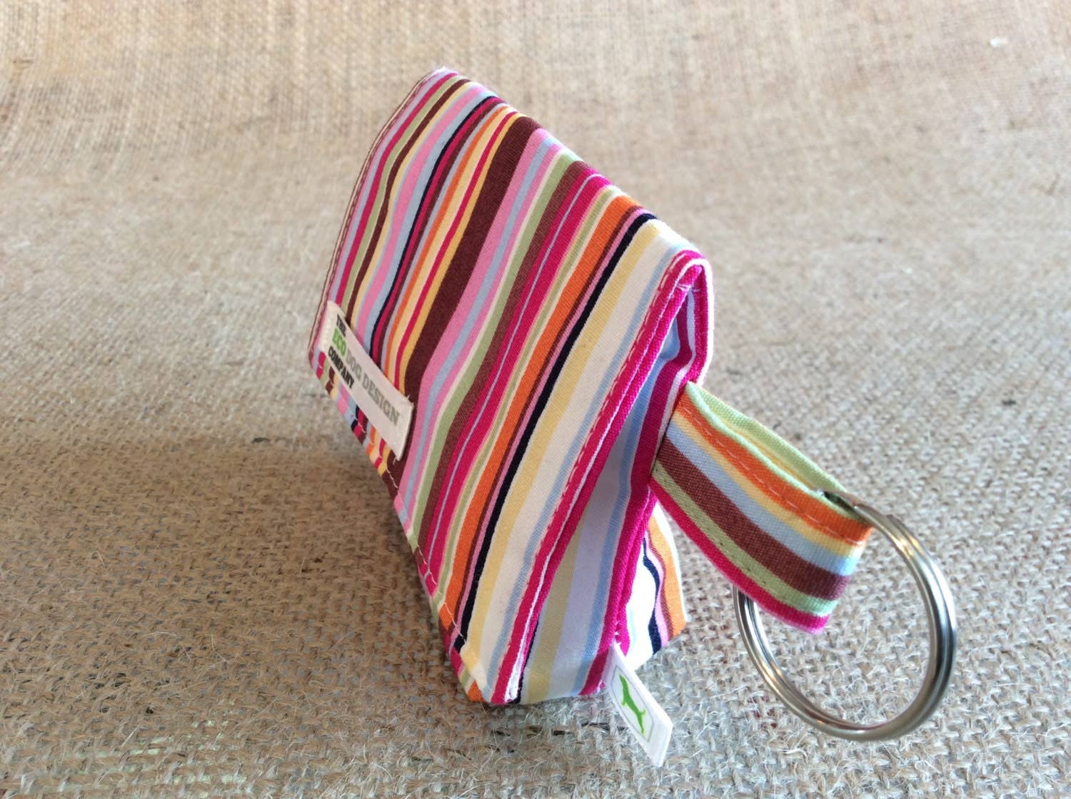 EcoDogDesigns – wholesale Pet poo bag dispenser – Candy Stripe Dog Treat And Waste Bag Pouch1