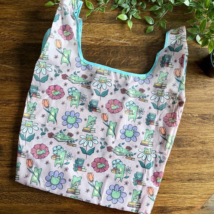 Froggie's Flowers herbruikbare opvouwbare tas voor wholesale door Magic&Books