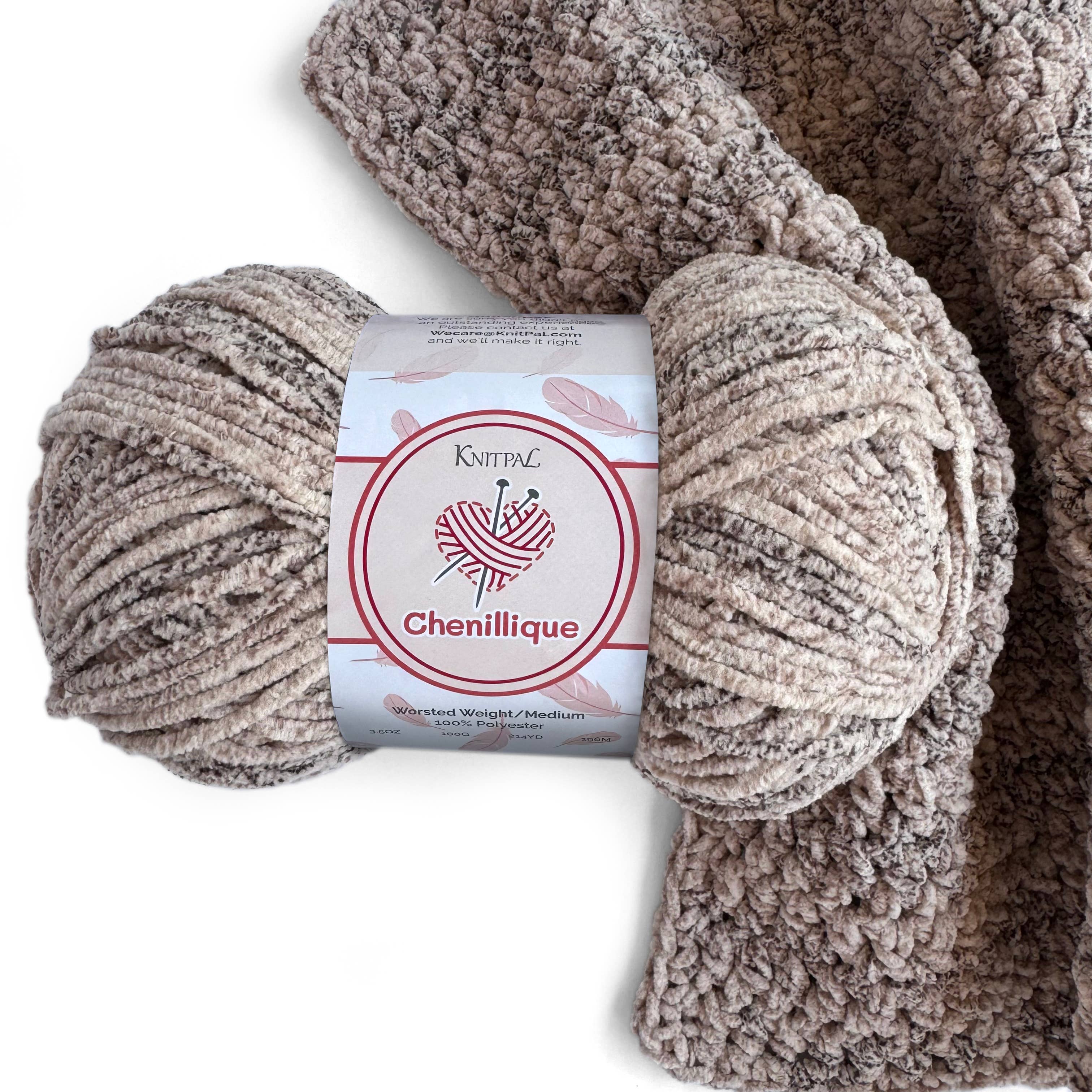 KnitPal - Wholesale Yarn - Chenillique Velvet Chenille Crochet Yarn - Worsted Weight 416