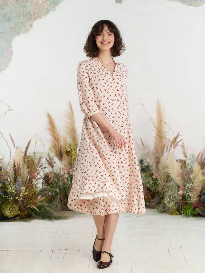 Mon Cheri Ophelia Dress, 3/4 Sleeve for wholesale on Faire4