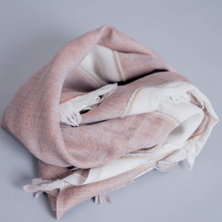 Himalaya Earth, hand loomed fine cashmere wool scarf for wholesale by Storie