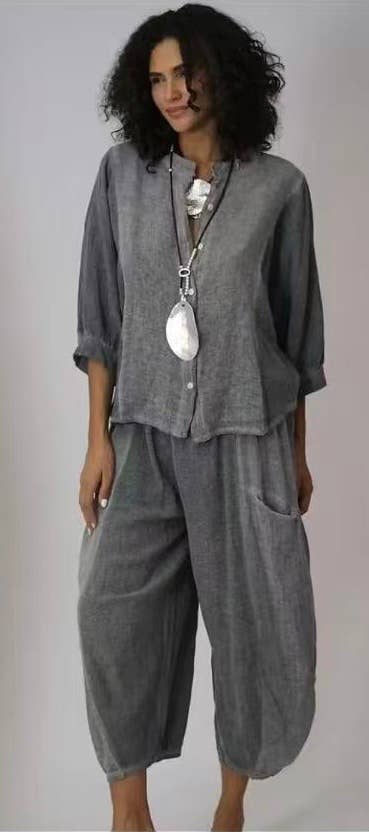 LÉA & LUC - Wholesale Pants - Women's - 100% Linen Trousers REF. 95307