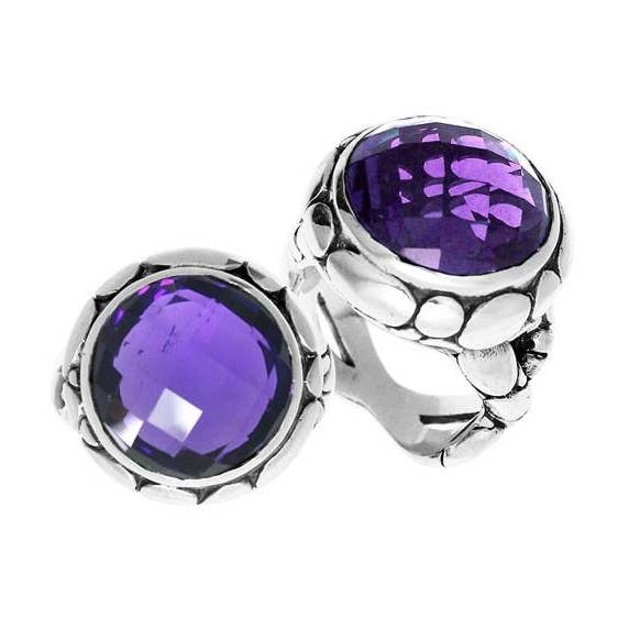 AR-6144-AM-6" Sterling Silver Ring With Gemstone for wholesale by Bali Designs