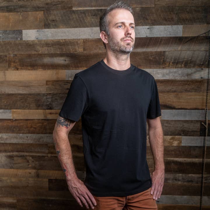 West Path - Wholesale T-Shirt - Men's - Men's Organic Cotton Tee Shirt - Fair Trade Certified, Black