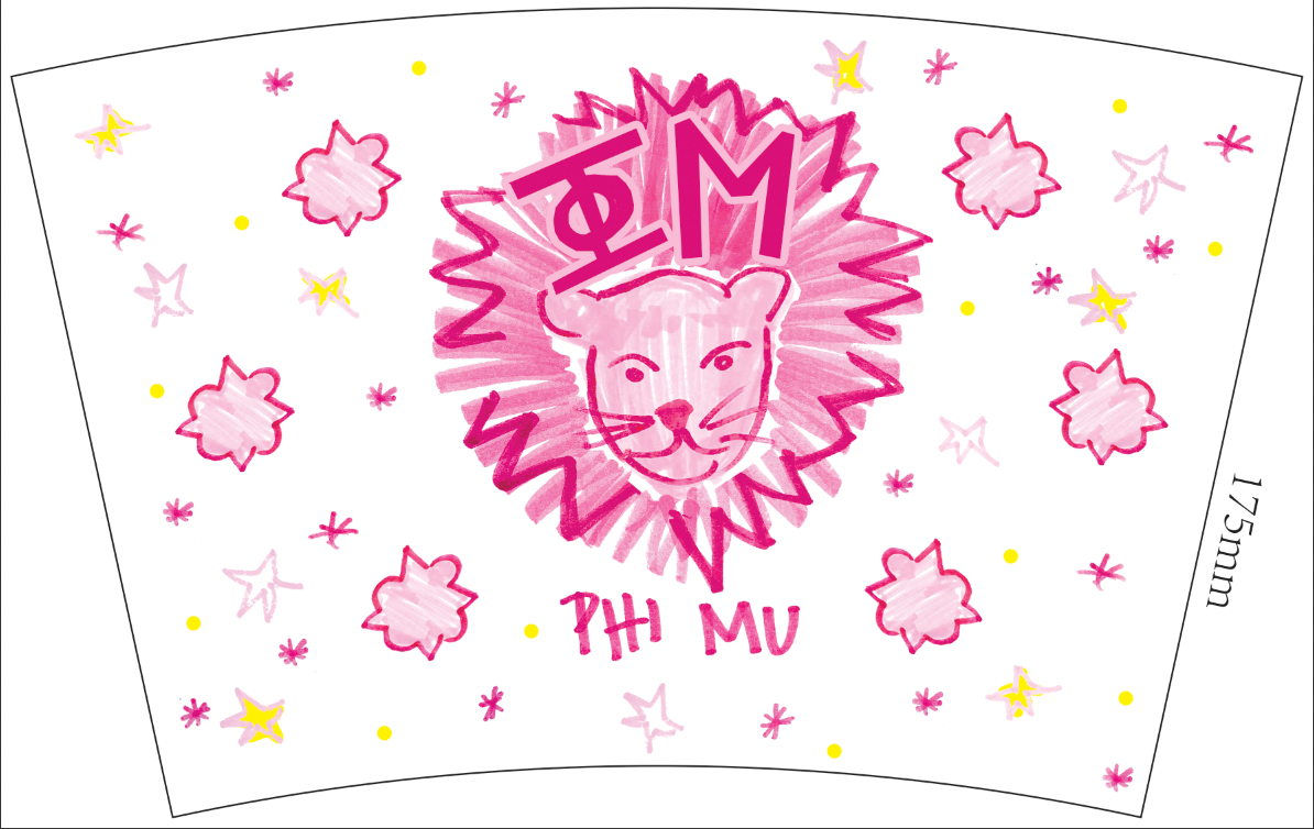 Over The Moon Greek - Wholesale Drinking Glass/Cup - Sorority Marker Cup34