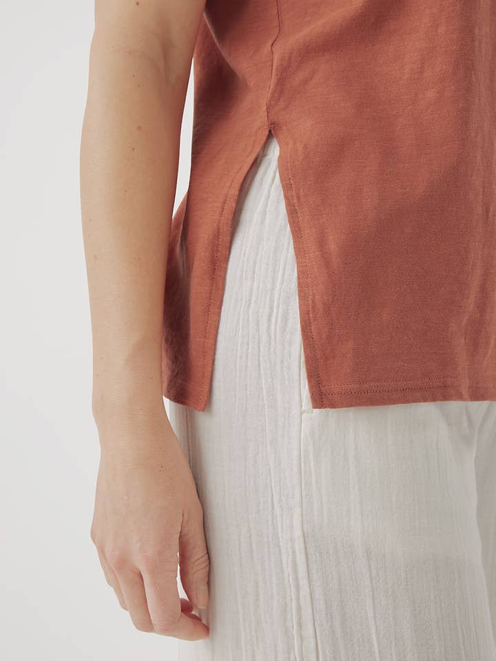 Mahogany Women's Featherweight Slub Oversized Tee for wholesale on Faire